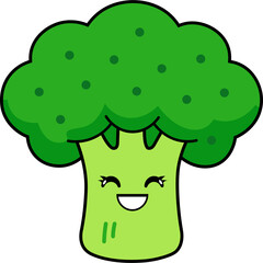 Cute Cartoon Broccoli Character Illustration