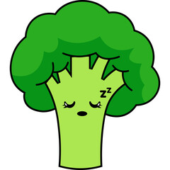 Cute Cartoon Broccoli Character Illustration
