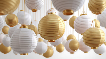 Fototapeta premium christmas decoration on the wall isolated on white background 