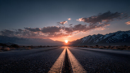 New Year 2026 road to success with sunrise and future vision concept