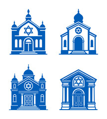 vector set illustration of jewish synagogue (artwork 1)
