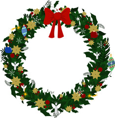 Guirlanda de Natal festiva com la&ccedil;o vermelho