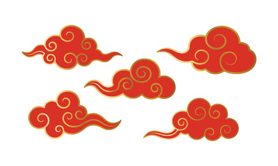 Elegant Red and Gold Clouds A Touch of Oriental Flair