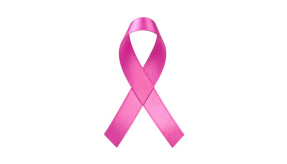 Isolated pink ribbon symbol with a slight sheen on a solid black background