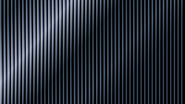 A minimalist abstract background featuring a dark, vertically ribbed surface with a subtle gradient of light creating a pattern of lines and shadows.