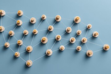 Abstract Network Connection Concept on a Light Blue Background