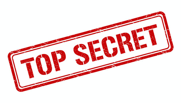 Grunge red Top Secret stamp imprint, a classified rubber seal for confidential information isolated on white background