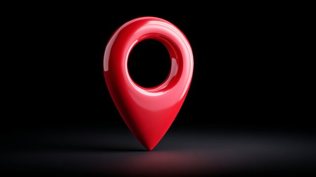Shiny red map location pin icon on white background, 3d navigation marker symbol for gps, travel, urban planning, route tracking, and destination concept illustration