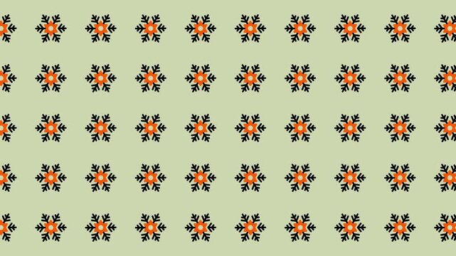 Floral Pattern Animation - Seamless Looping Background with Geometric Flowers.