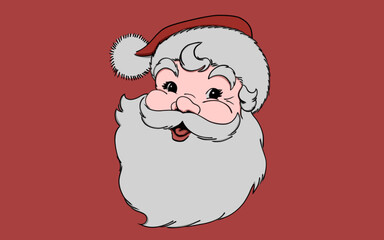 Santa Claus head icon illustration