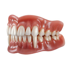 Obraz premium Halloween costume accessory featuring dental prosthetics with elongated canine teeth isolated on transparent background