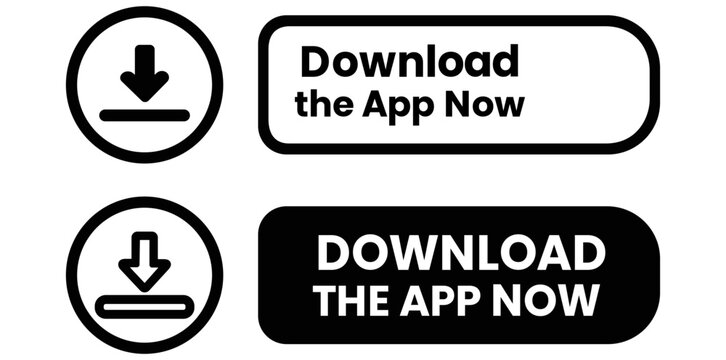 Download App Now Buttons Call to Action for Mobile Installs Download Icon Mobile Apps Digital Marketing User Interface