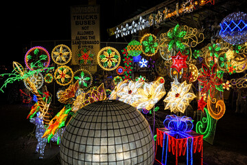 Colorful Parol Lantern Display at a Night Market
