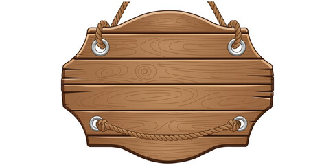 Rustic Wood Signboard Hanging with Rope Detail Old West Theme Western Decor Farmhouse Message Board Decorative Cartoon © Ahluva Studio