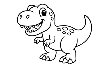 Fototapeta premium Cute dinosaur outline drawing for kids coloring fun