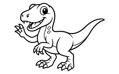 Obraz premium Cartoon dinosaur outline for kids' coloring and educational projects