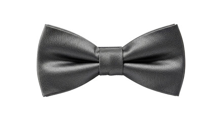 Elegant textured black bow tie isolated on black background
