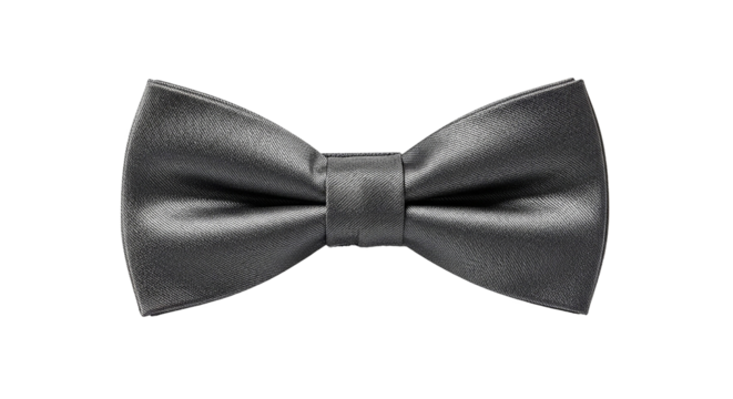Elegant textured black bow tie isolated on black background