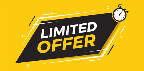 Limited Offer Flash Sale with Timer Exclusive Deals Discount Promotion Hot Deal Vector Advertisement Buy Now Special