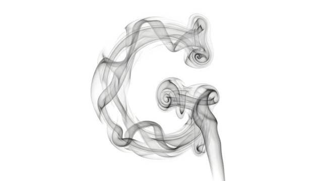 Smoke Forming the Letter G on White Background. - Powered by Adobe