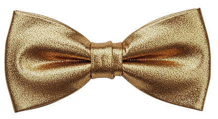 Shiny gold bow tie against a black background