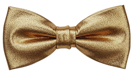 Shiny gold bow tie against a black background