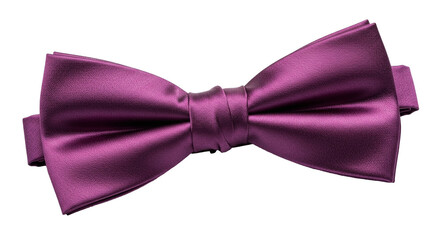 Elegant deep purple satin bow tie with subtle floral pattern