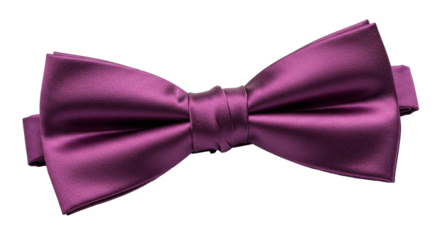 Elegant deep purple satin bow tie with subtle floral pattern