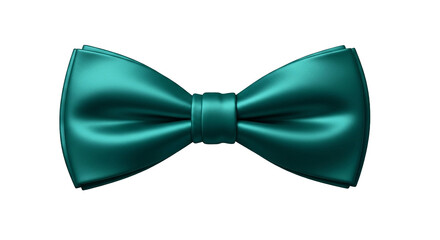 Elegant teal satin bow tie on a black background
