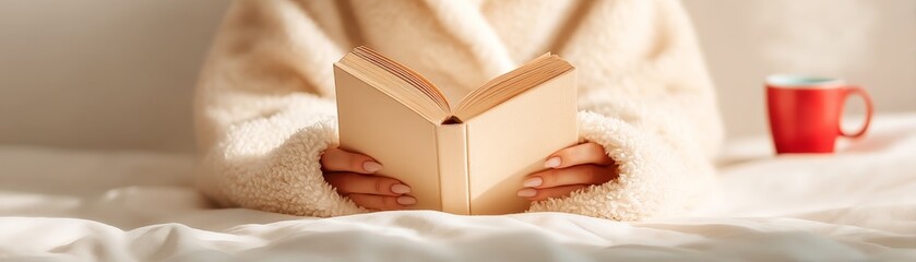 Digital Detox for Stress Relief, Cozy reading moment with a book and a cup of coffee.