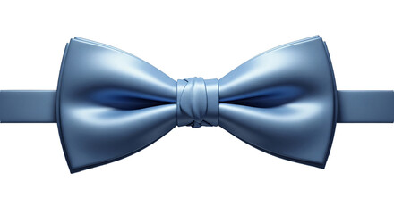 Elegant light blue satin bow tie on a dark background