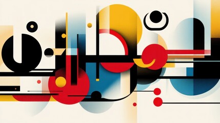 Colorful geometric abstract design with modern shapes