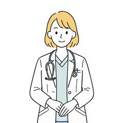 Fototapeta premium 女性医療従事者のイラスト