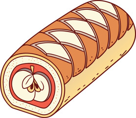 Delicious apple strudel roll for dessert lovers