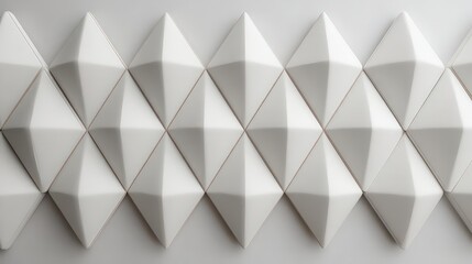 Obraz premium Geometric Diamond Pattern with White and Gold Elements on White Background