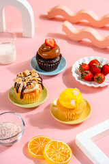 A Cupcake is a small, single-serving cake baked in a small cup-shaped mold, often lined with paper