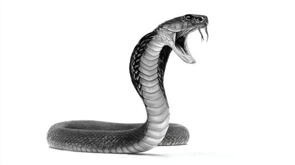 Cobra rearing up, open mouth
