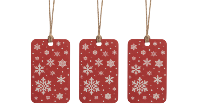 Festive winter season decorations with snowflake design for holiday gifts and crafts