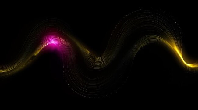 Glowing blue and red wave structure on black background, dynamic contrast.	
