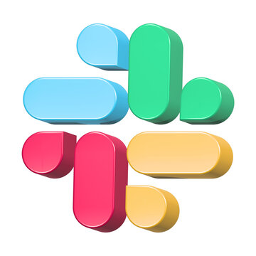 slack logo icon 3d rendering