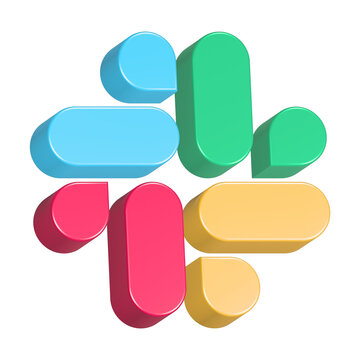 slack logo icon 3d rendering