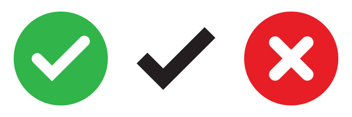 Check mark and cross mark icons