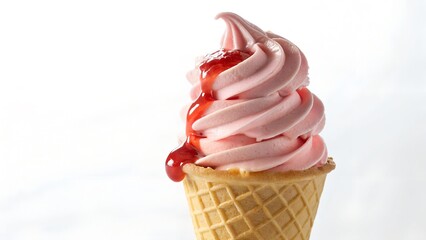 strawberry ice cream isolated background
