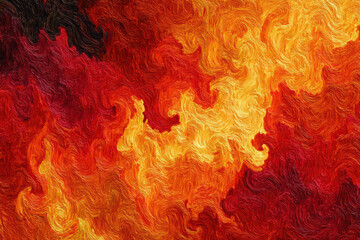 Fiery abstract texture with vibrant swirls evoking passion and energy