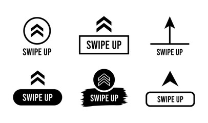 Simple Swipe Up Arrow Icons for Mobile App and Social Media Navigation