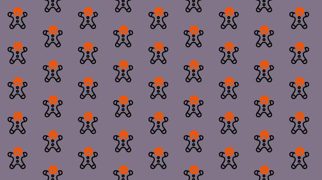 Gingerbread Man Pattern - Festive and Fun Animated Background.