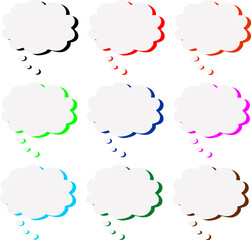 Speech Bubble set, Talk bubble, Cloud speech bubbles collection,Collection of doodle speech bubbles, stickers, text boxes icons