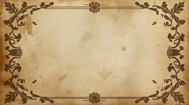 Antique Decorative Frame with Floral Elements and Blank Center Space