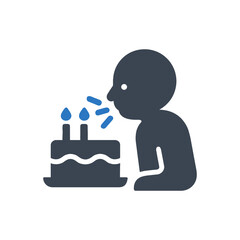 Blowing Birthday Cake Candles Icon