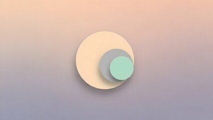 Minimalist abstract background with overlapping pastel circles and soft shadows.